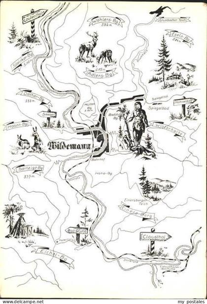 Wildemann Harz Goslar Niedersachsen Wanderkarte Wildemann Oberharz