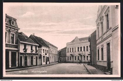 AK Willich, Ortspartie mit Marktplatz