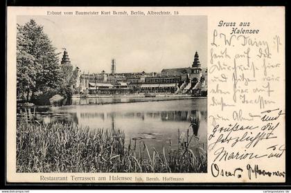 AK Berlin-Halensee, Restaurant Terrassen am Halensee Inh. Bernh. Hoffmann, Terrassen, Halensee