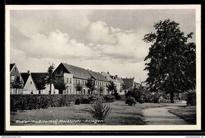 AK Wolfen /Krs. Bitterfeld, Marktplatz-Anlagen
