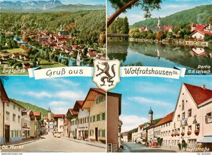 Wolfratshausen Fliegeraufnahme mit Zugspitze Loisachpartie Oberer Markt Hauptstr