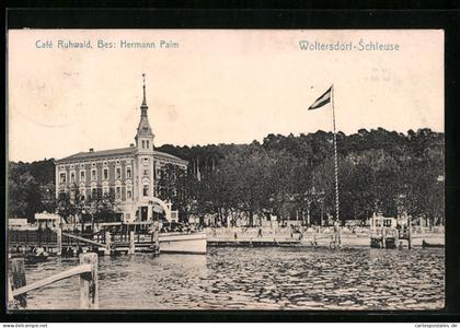 AK Woltersdorf, Cafe Ruhwald an der Woltersdorf-Schleuse