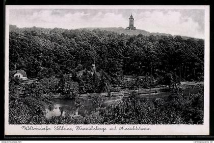 AK Woltersdorf /Erkner, Woltersdorf Schleuse, Kranichberge mit Aussichtsturm