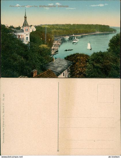 Ansichtskarte Woltersdorf Woltersdorfer Schleuse, Panorama, Flakensee 1911