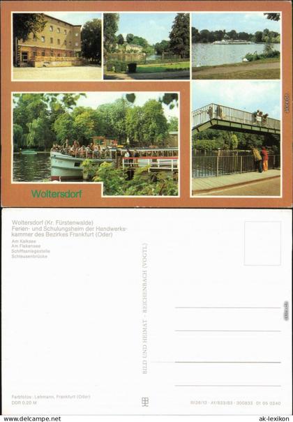 Woltersdorf Am Kalksee, Am Flakensee, Schiffsanlegestelle, Schleusenbrücke 1983