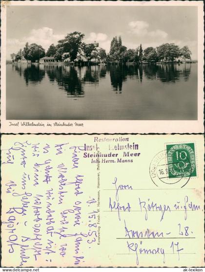 Ansichtskarte Wunstorf Blick auf Insel Wilhelmstein 1953