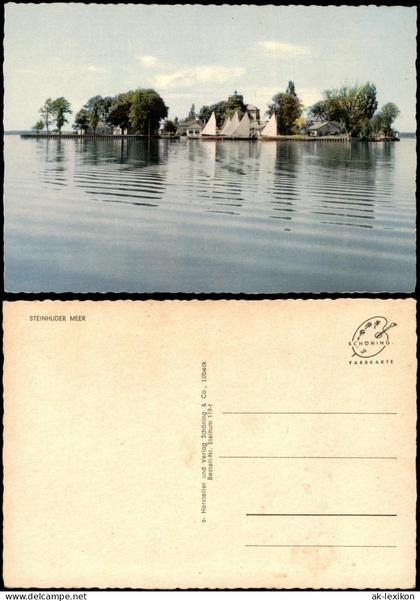 Ansichtskarte Wunstorf Insel Wilhelmstein mit Segelbooten 1960