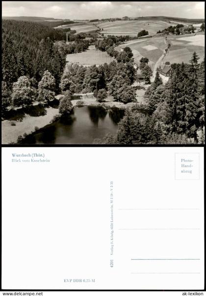 Ansichtskarte Wurzbach Blick vom Koselstein 1968