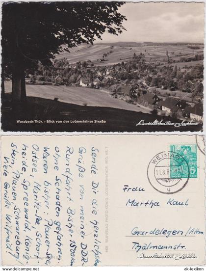 Ansichtskarte Wurzbach Blick von der Lobensteiner Straße 1961