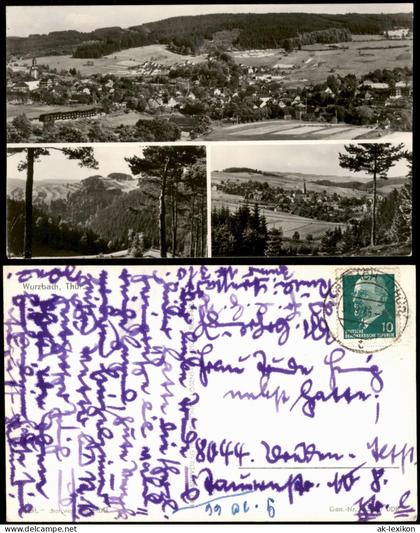 Ansichtskarte Wurzbach DDR Mehrbildkarte mit Panorama-Ansichten 1966