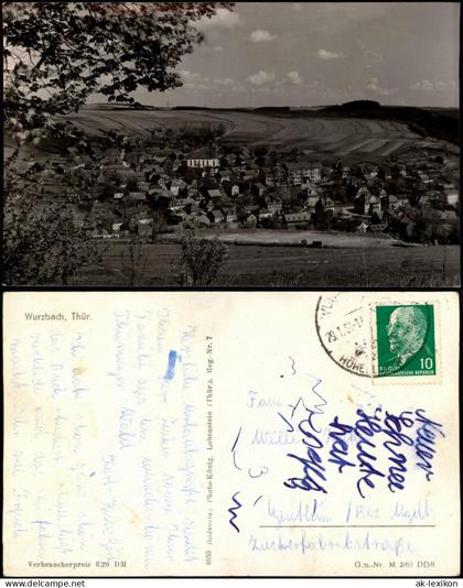 Ansichtskarte Wurzbach Panorama-Ansicht Ortsansicht DDR AK 1963