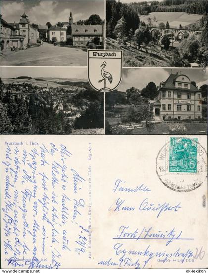 Ansichtskarte Wurzbach Stadtmitte, Brücke, Überblick, Kaufhaus 1960
