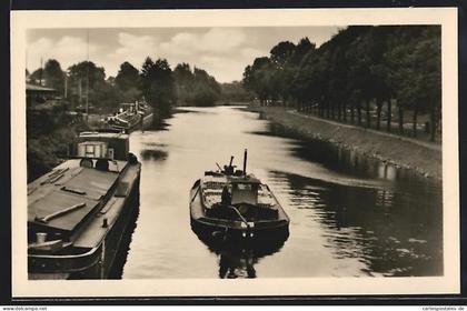 AK Zehdenick /Havel, Havelpartie mit Booten