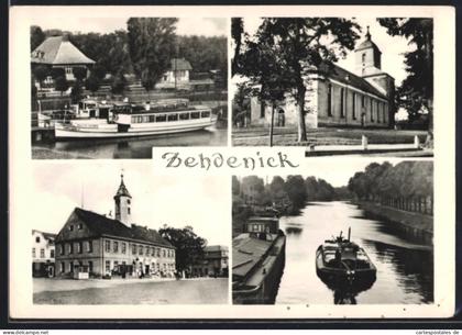 AK Zehdenick, Kirche, Rathaus, Schifffahrt, Kanal
