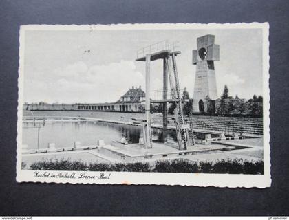 AK / feldpost AK mit SST Zerbst vom 8.7.1940 Foto AK Zerbst in Anhalt Loeper Bad mit Hakenkreuz Denkmal