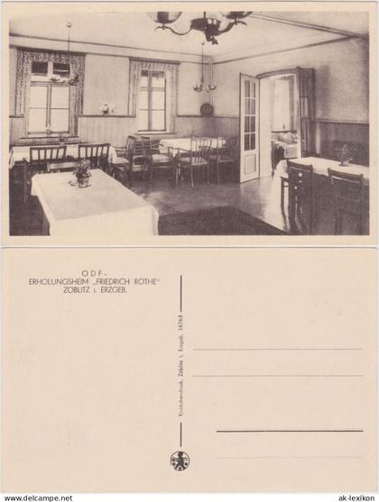 Ansichtskarte Zöblitz ODF - Erholungsheim "Friedrich Rothe" - Innen 1949