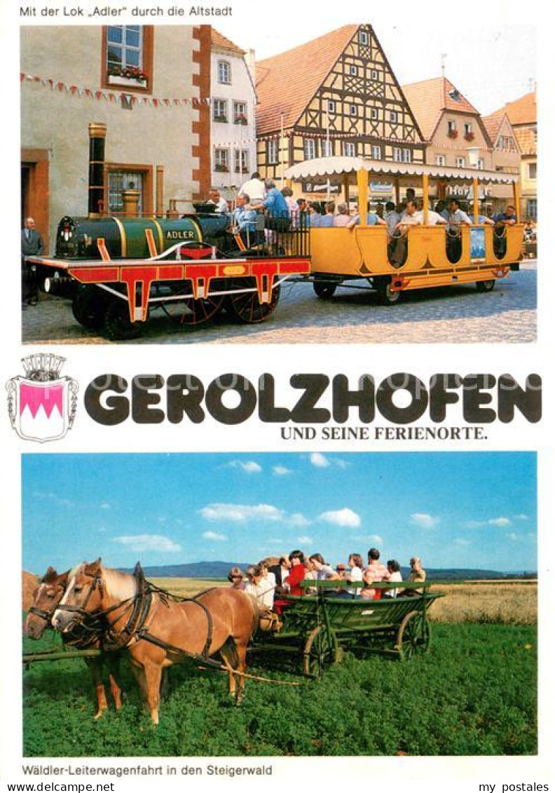 Gerolzhofen Touristenbahn Waeldler Leiterwagenfahrt in den Steigerwald