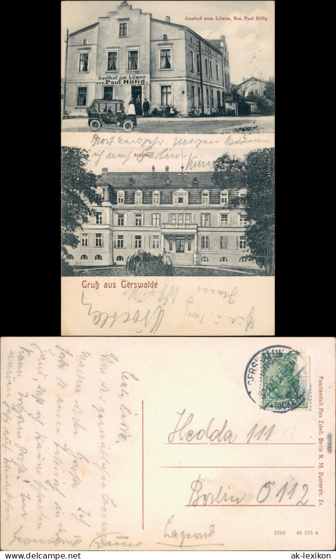 Gerswalde 2B Gasthaus zum Löwen und Schloss Uckermarck Lychen Prenzlau 1913