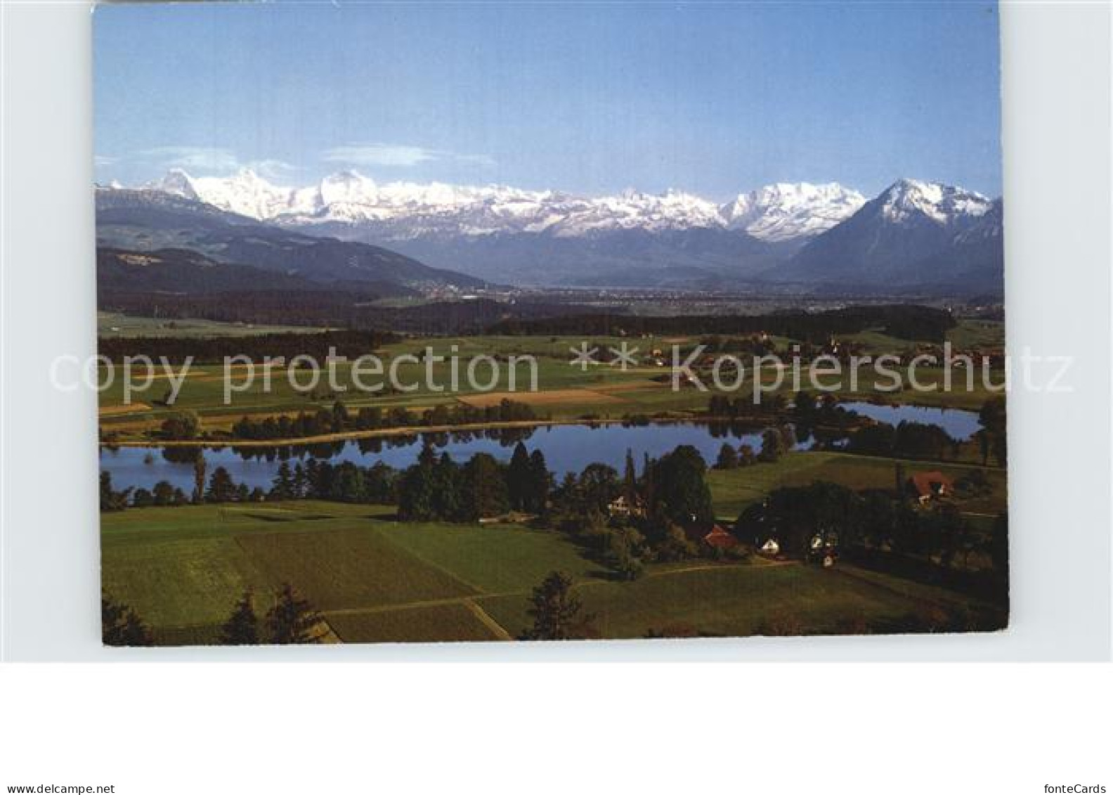 Gerzensee Fliegeraufnahme mit Hochalpen