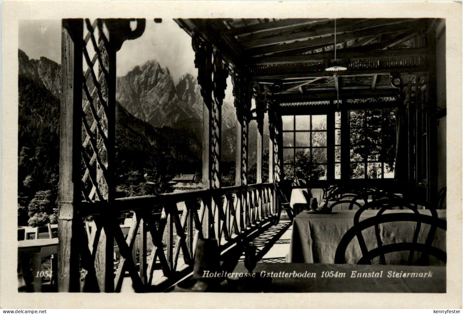 Gesäuse/Steiermark - Gesäuse, Hotelterrasse Gstatterboden Ennstal