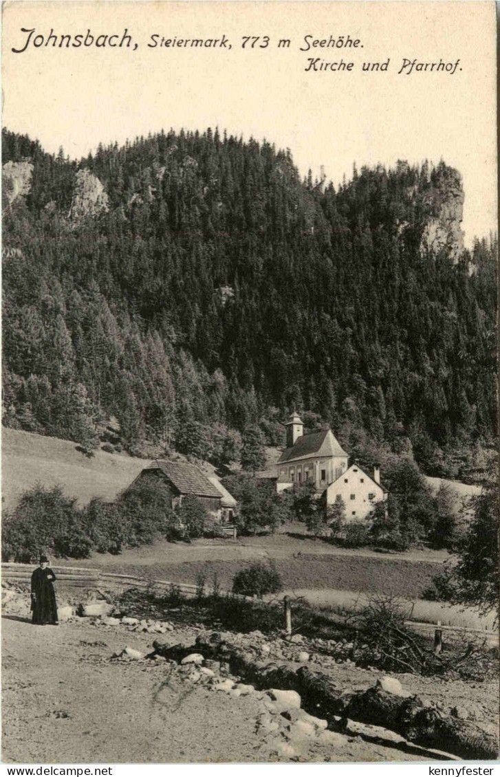 Gesäuse/Steiermark - Gesäuse, Johnsbach, Kirche und Pfarrhof