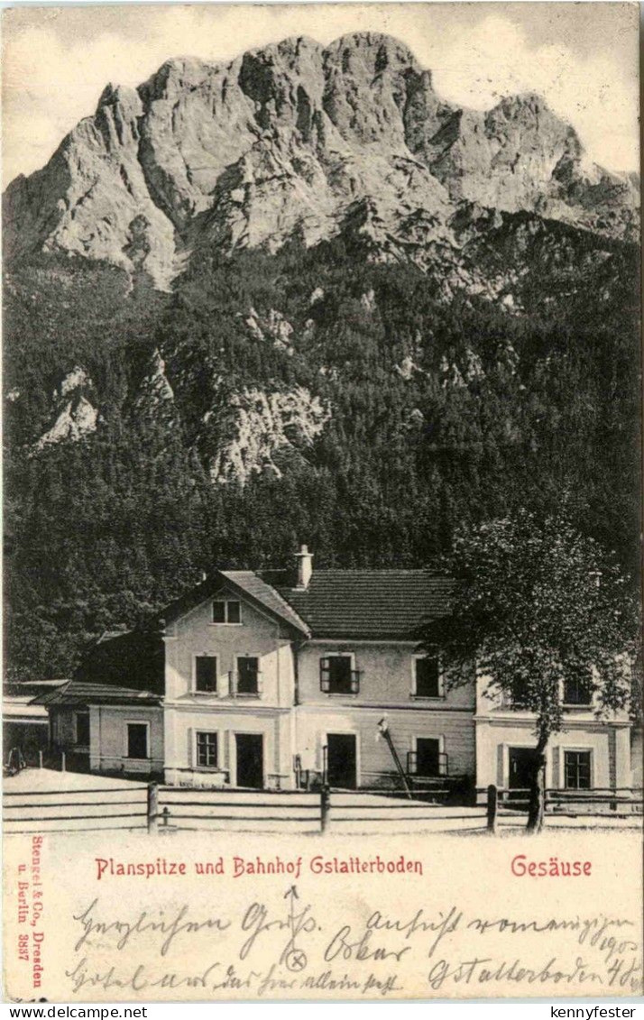 Gesäuse/Steiermark - Gesäuse, Planspitze und Bahnhof Gstatterboden