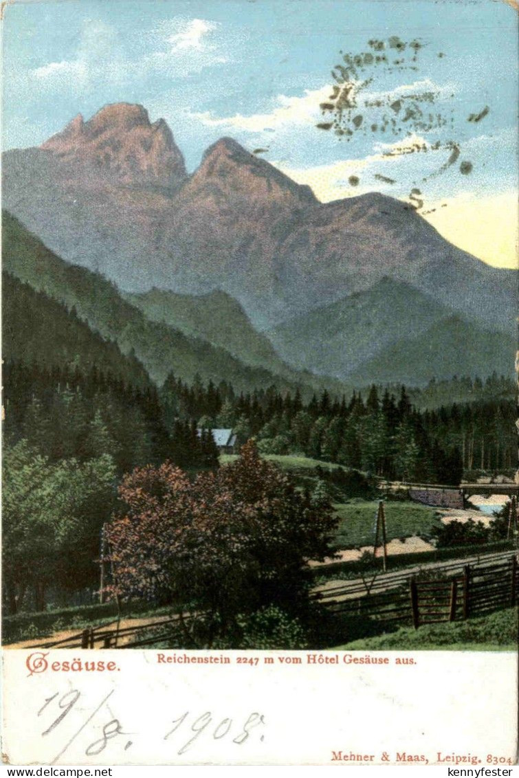 Gesäuse/Steiermark - Gesäuse, Reichenstein vom Hotel Gesäuse aus