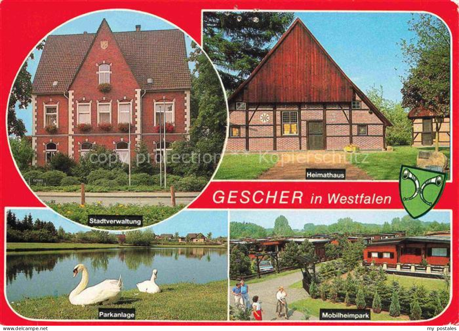 Gescher Borken NRW Stadtverwaltung Heimathaus Parkanlage Schwaene Mobilheimpark