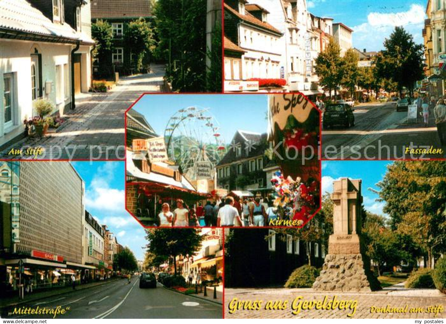 Gevelsberg Am Stift Mittelstrasse Kirmes Fassaden Ehrenmal