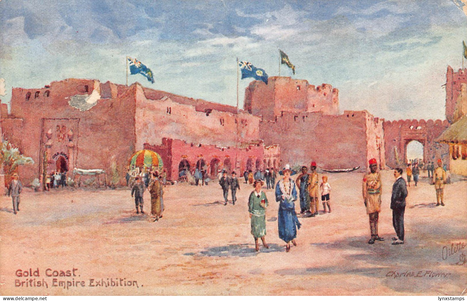 Ghana 1924 Gold Coast British Empire Exhibition Art F Flower postcard B949