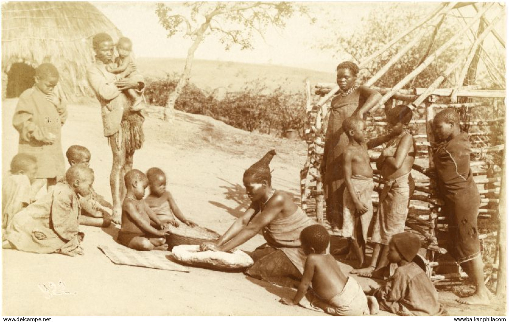 Ghana Gold Coast Native Village Family