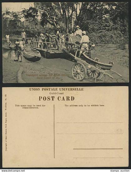 Gold Coast WA Old Postcard Transport Across River Densu