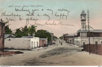 PC GHANA GOLD COAST ACCRA MAIN STREET VINTAGE POSTCARD (b69257)