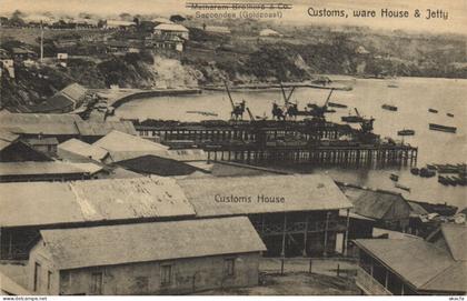 PC GHANA GOLD COAST SEKONDI SECCONDEE CUSTOMS WARE HOUSE JETTY (b69269)