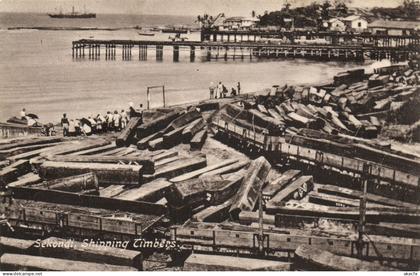 PC GHANA GOLD COAST SEKONDI SHIPPING TIMBERS VINTAGE POSTCARD (b69271)