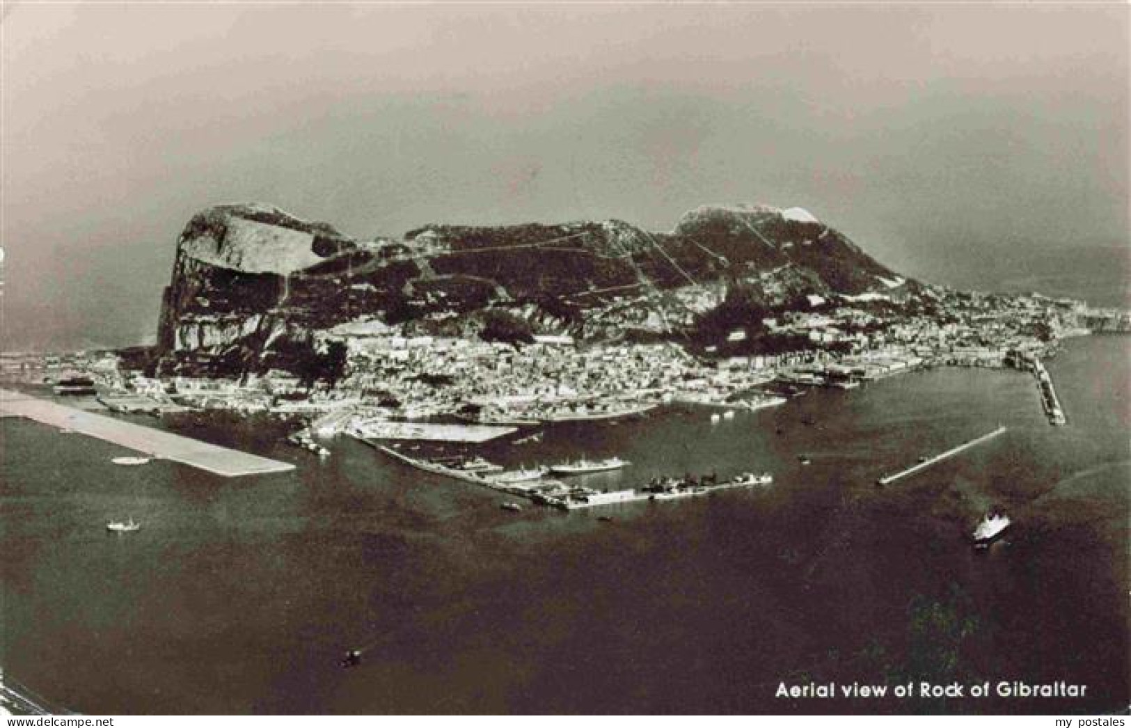 GIBRALTAR Gibilterra Rock of Gibraltar Fliegeraufnahme