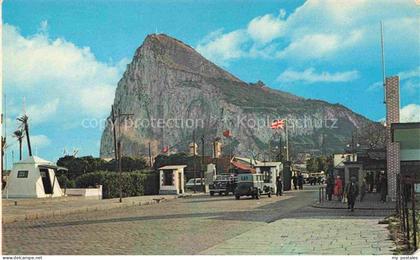 GIBRALTAR Gibilterra North view of the Rock with the British and Spanish frontie