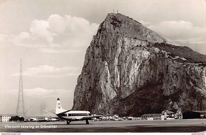 GIBRALTAR - Viscount taxying at Gibraltar Airport - Publ. The Rock Photographic Studio