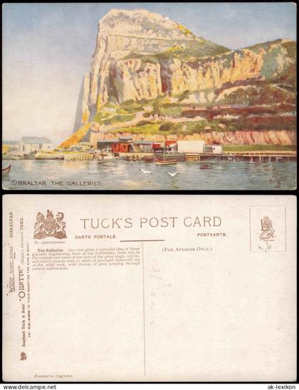Postcard Gibraltar GIBRALTAR THE GALLERIES Künstlerkarte 1910