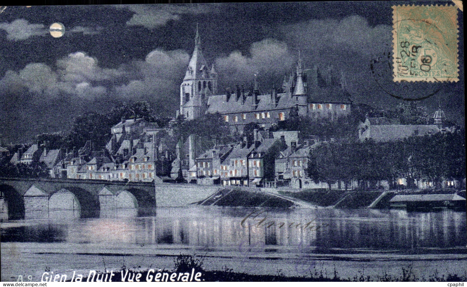 Gien - Vue Generale - La Nuit - CPA