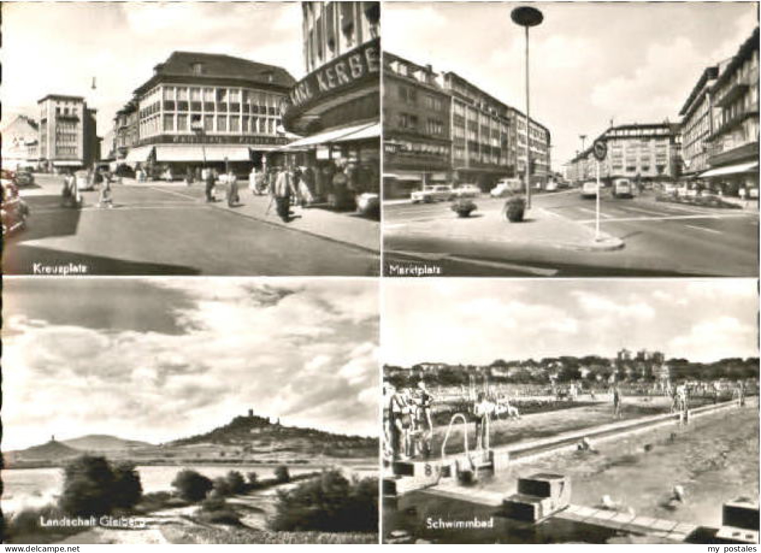 Giessen Lahn Giessen Lahn Marktplatz Bad ungelaufen ca. 1965
