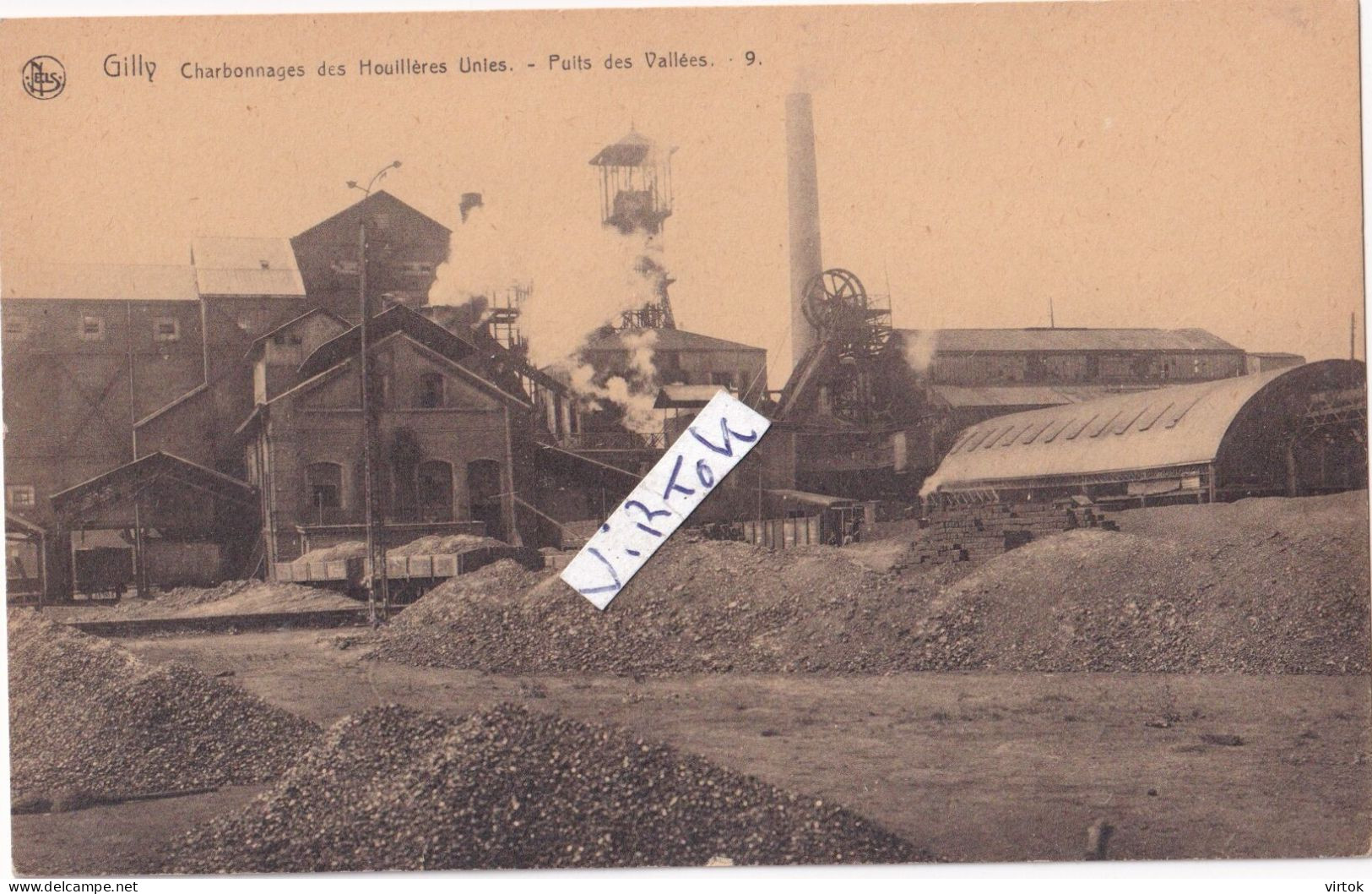 GILLY :  Charbonnages  ................... (  1938  avec timbre  )