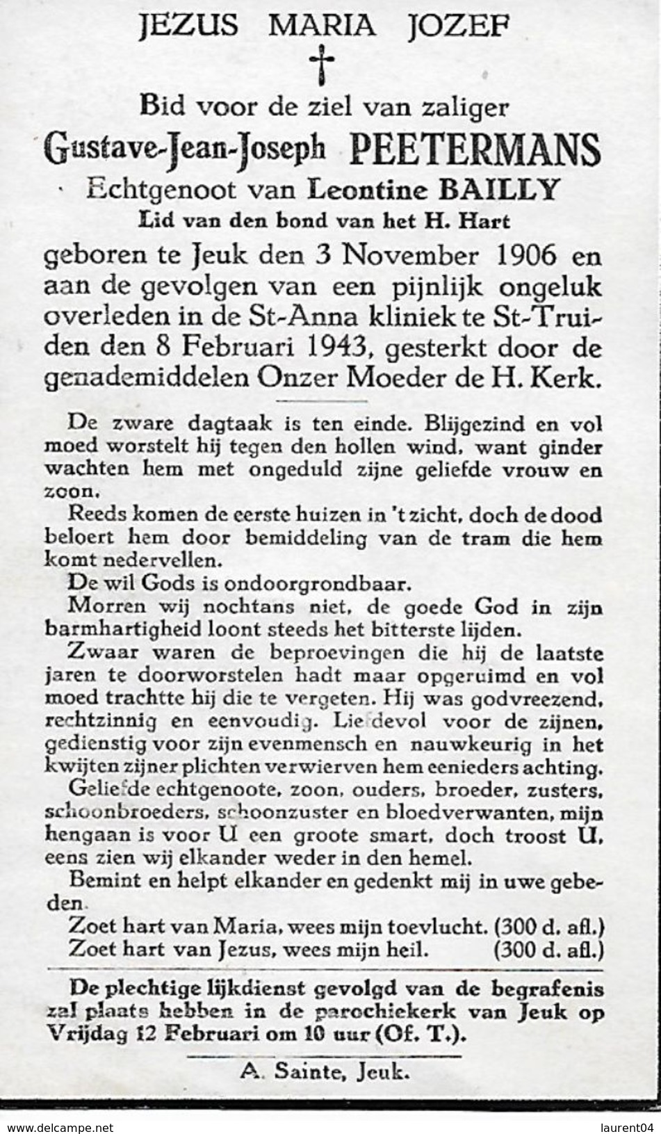 GINGELOM. JEUK - SINT-TRUIDEN. GUSTAVE PEETERMANS 1906-1943