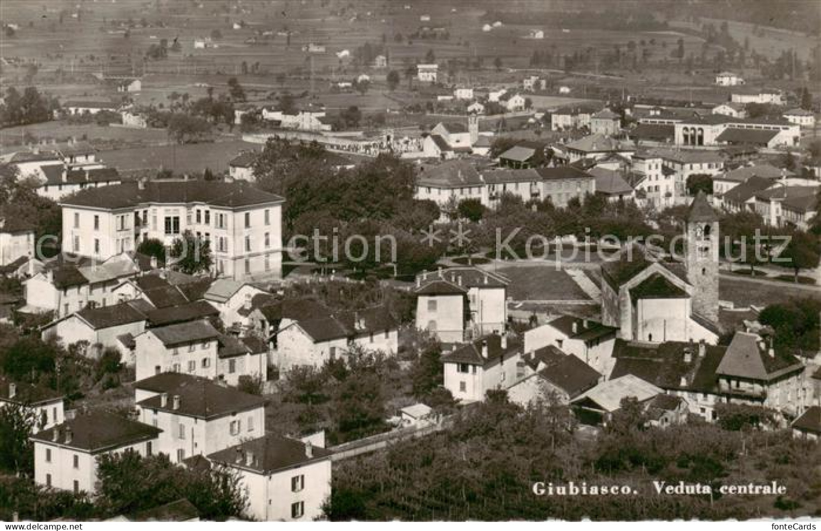 Giubiasco TI Veduta centrale Ortsansicht mit Kirche