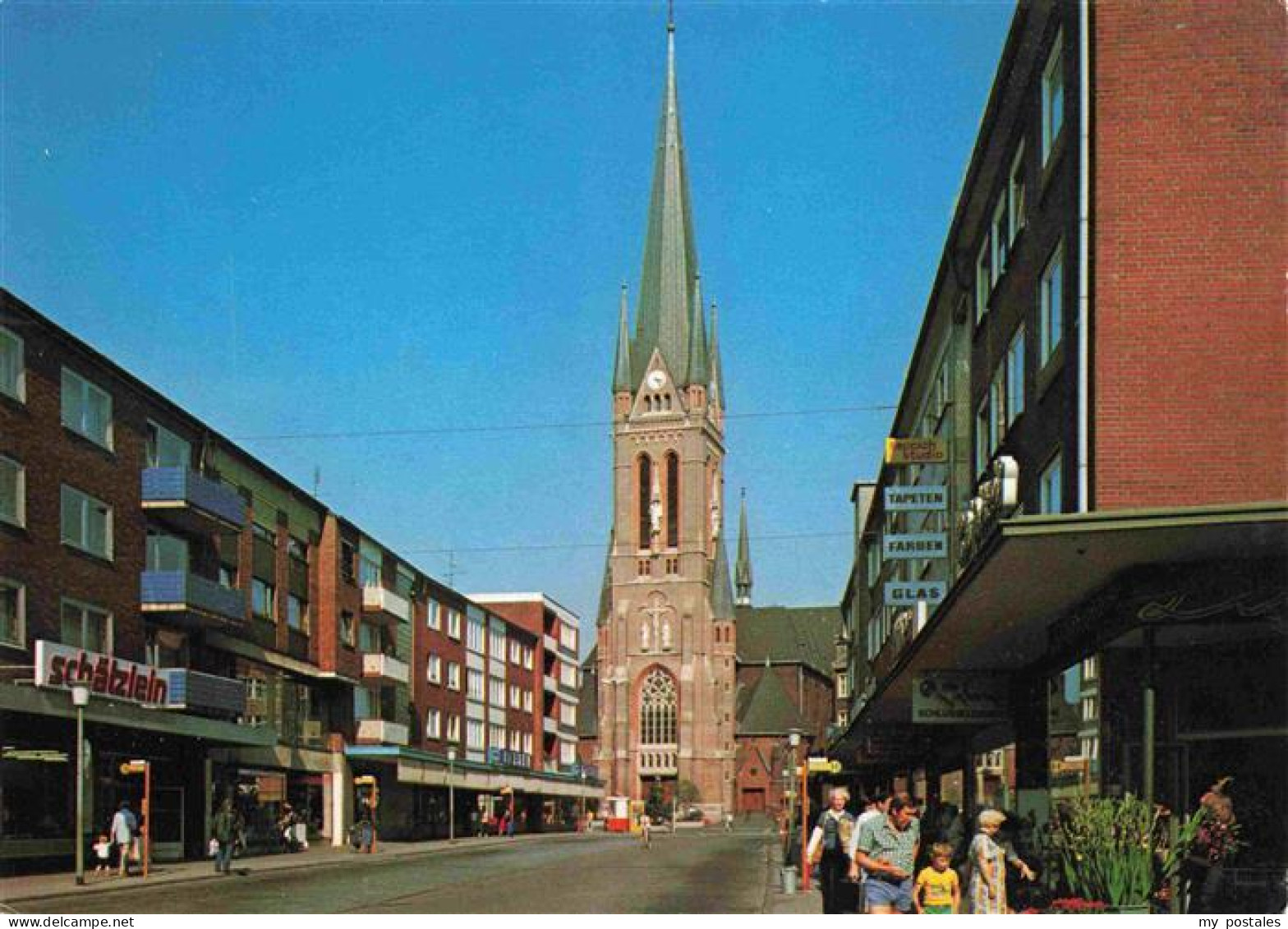 Gladbeck Lambertistrasse mit Lambertikirche