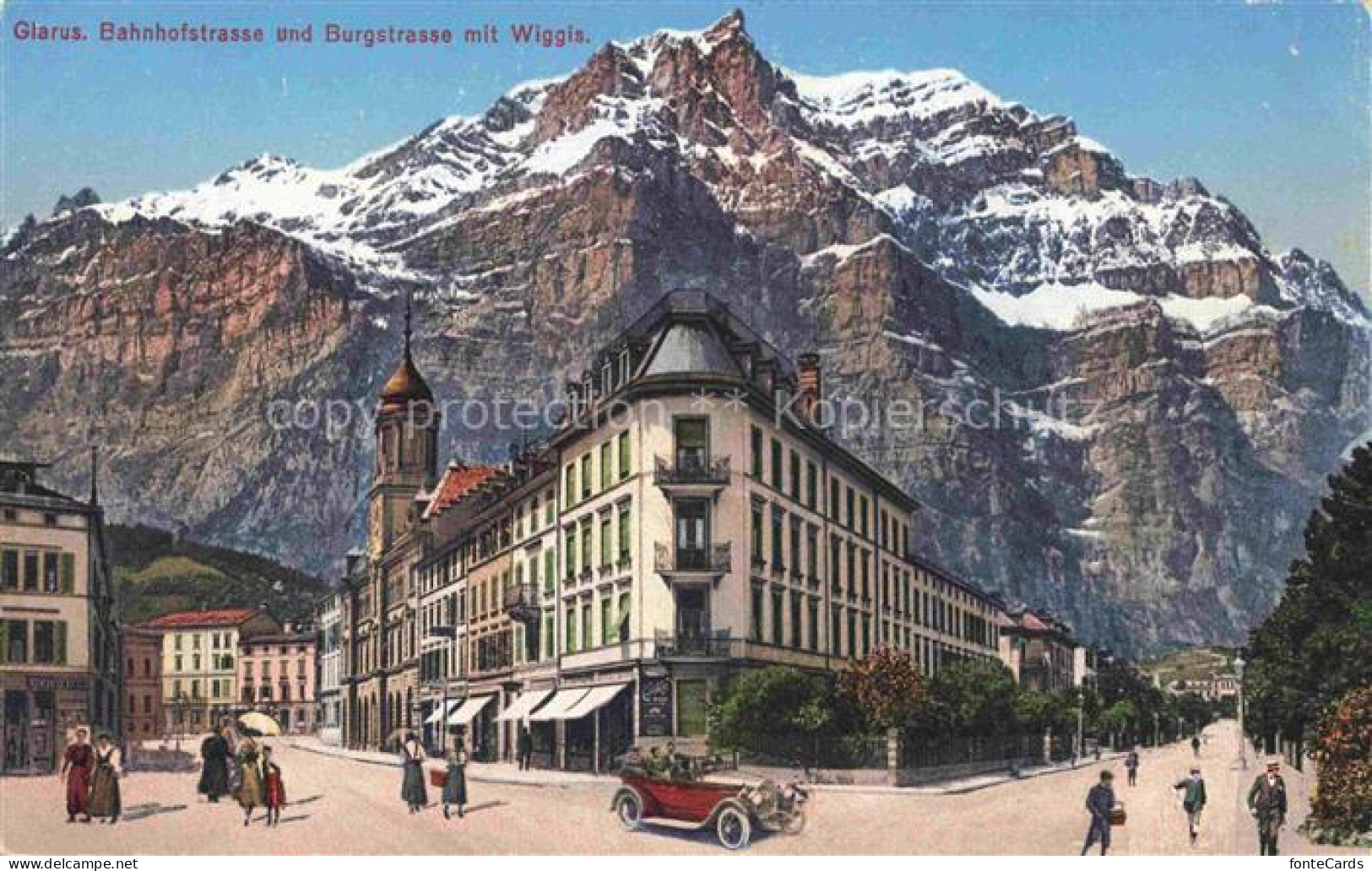 GLARUS Glaris GL Dammerstrasse und Burgstrasse mit Wiggis