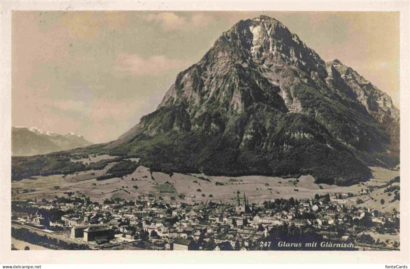 GLARUS Glaris GL Panorama mit Glaernisch
