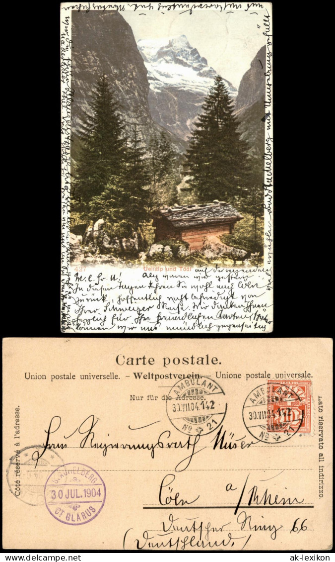 Glarus Glaris Glarona  Glaruna Claruna Berglandschaft mit Uelialp und Tödi 1904