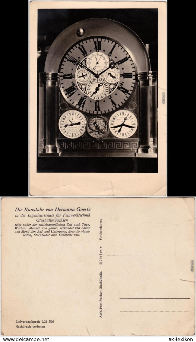 Glashütte  Kunstuhr von Hermann Goertz in der I-Schule Feinwerktechnik 1961