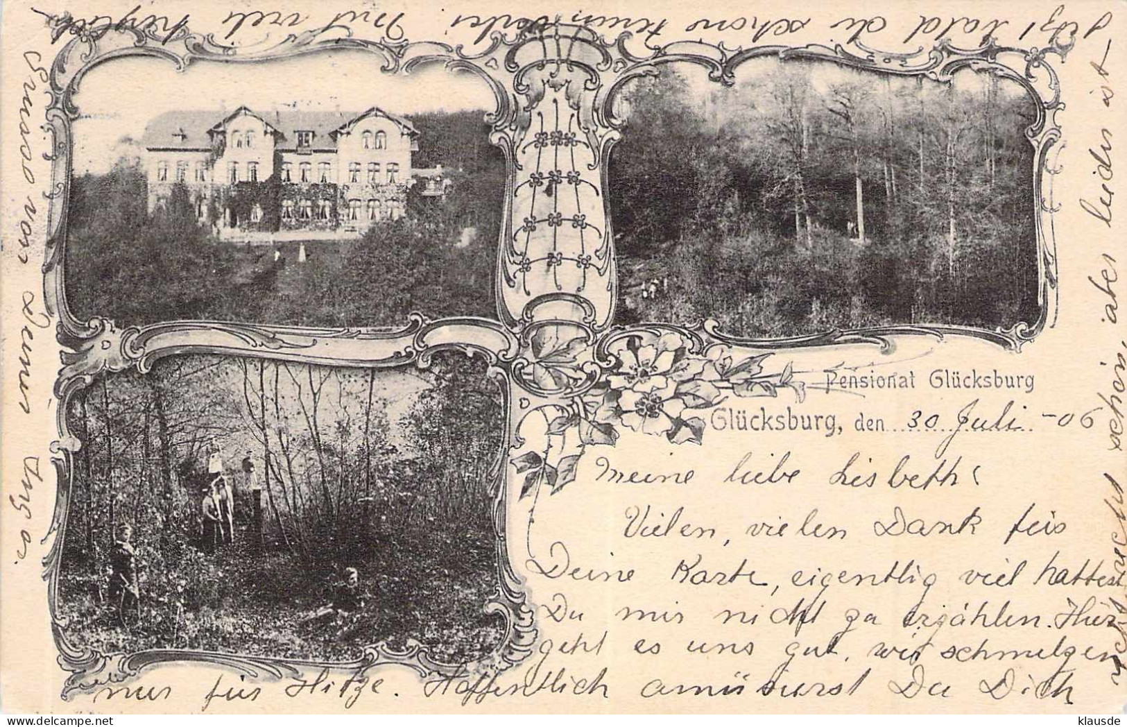 Glücksburg - Mehrbild Pensionat Glücksburg gel.1906 AKS